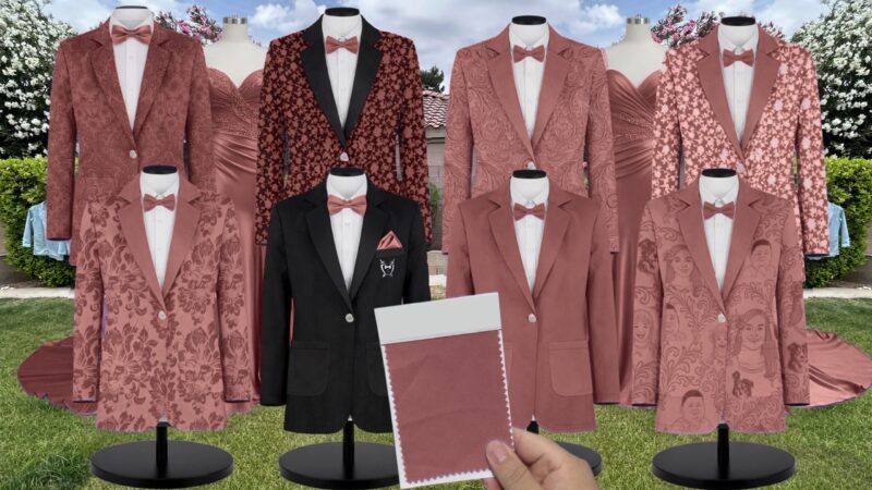 Dusty Rose Emma Tulle Suit and Tuxedo – Exact Color Match for Baltic Born Bridesmaid Dresses