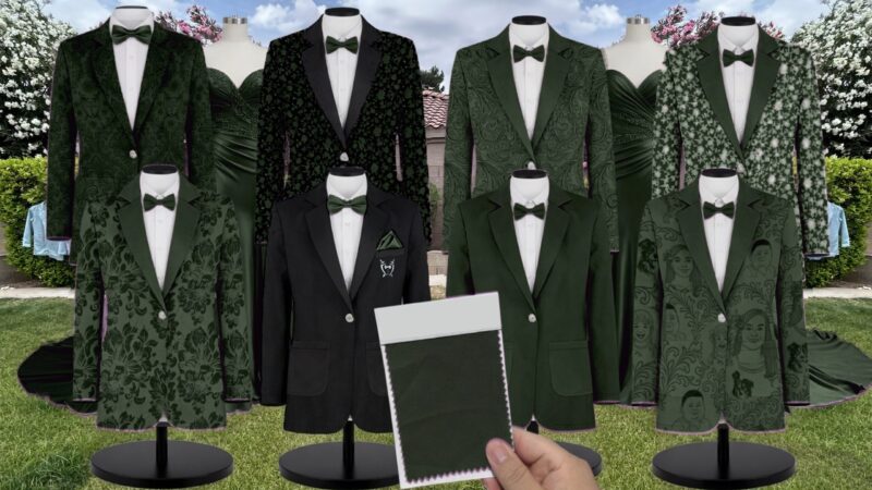 Green Emma Tulle Suit and Tuxedo – Exact Color Match for Baltic Born Bridesmaid Dresses
