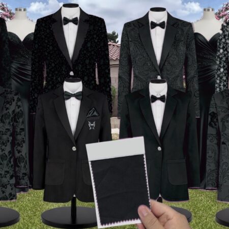 Green Marseille Embossed Suit and Tuxedo – Exact Color Match for Baltic Born Bridesmaid Dresses
