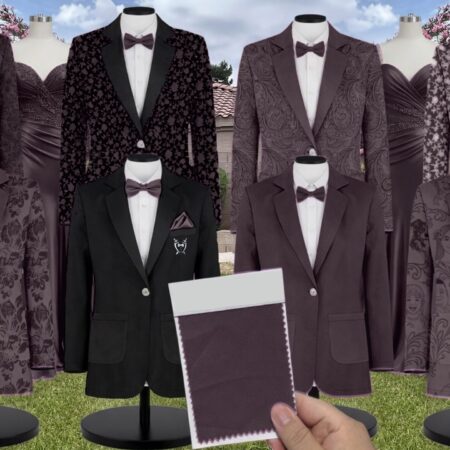 Mulberry White Vines Suit and Tuxedo – Exact Color Match for Baltic Born Bridesmaid Dresses