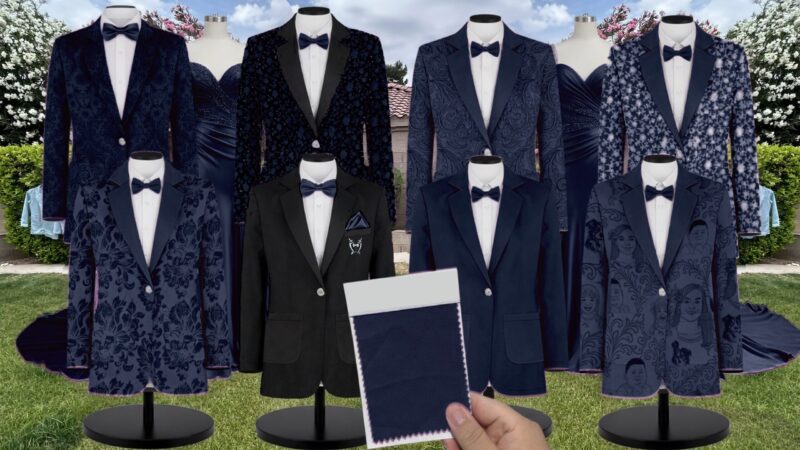Navy Emma Tulle Suit and Tuxedo – Exact Color Match for Baltic Born Bridesmaid Dresses