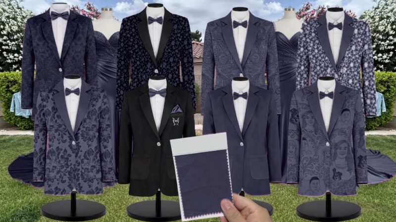 Navy Vara Satin Suit and Tuxedo – Exact Color Match for Baltic Born Bridesmaid Dresses