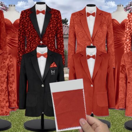Rust Meghan Velvet Suit and Tuxedo – Exact Color Match for Baltic Born Bridesmaid Dresses