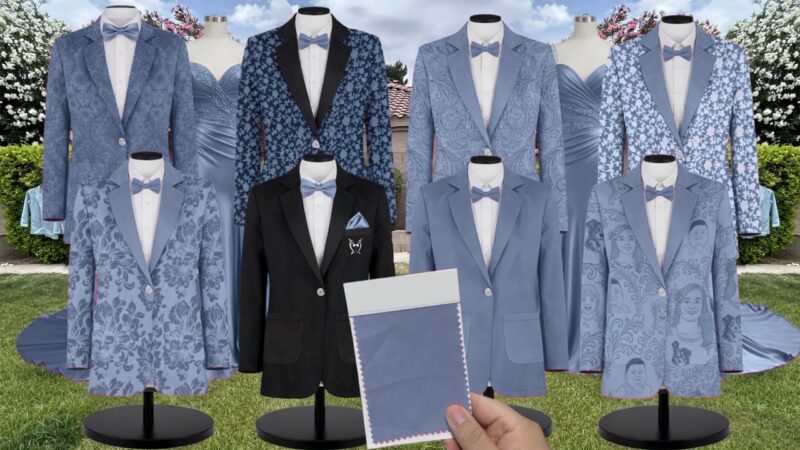 Slate Blue Emma Tulle Suit and Tuxedo – Exact Color Match for Baltic Born Bridesmaid Dresses