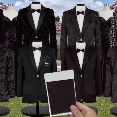 Spice White Vines Suit and Tuxedo – Exact Color Match for Baltic Born Bridesmaid Dresses