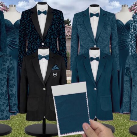 Teal Emma Tulle Suit and Tuxedo – Exact Color Match for Baltic Born Bridesmaid Dresses