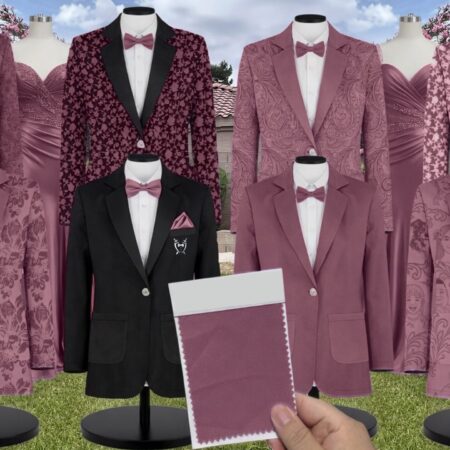 Vintage Plum Naomi Chiffon Suit and Tuxedo – Exact Color Match for Baltic Born Bridesmaid Dresses