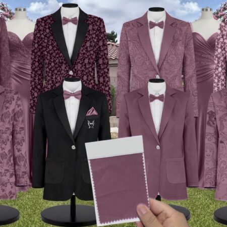 Vintage Plum Rebecca Chiffon Suit and Tuxedo – Exact Color Match for Baltic Born Bridesmaid Dresses