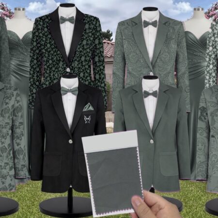 Agave Paisley Suit and Tuxedo – Exact Color Match for Bella Bridesmaids Agave Wedding Dresses