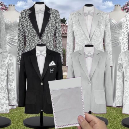Agave White Vines Suit and Tuxedo – Exact Color Match for Bella Bridesmaids Bridesmaid Dresses