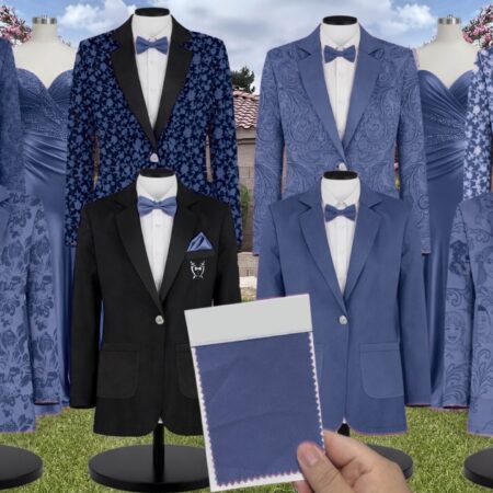 Corn Flower Shrubbery Suit and Tuxedo – Exact Color Match for Bella Bridesmaids Bridesmaid Dresses