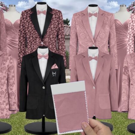 Dark Cherry White Vines Suit and Tuxedo – Exact Color Match for Bella Bridesmaids Bridesmaid Dresses