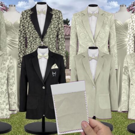 Moss White Vines Suit and Tuxedo – Exact Color Match for Bella Bridesmaids Bridesmaid Dresses