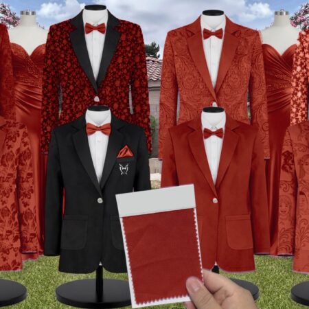 Burnt Orange Velvet Suit and Tuxedo – Exact Color Match for Birdy Grey Bridesmaid Dresses