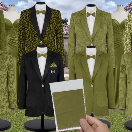 Cactus Chiffon Suit and Tuxedo – Exact Color Match for Birdy Grey Bridesmaid Dresses