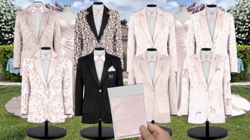 Champagne Matte Satin Suit and Tuxedo – Exact Color Match for Birdy Grey Bridesmaid Dresses