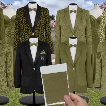 Chartreuse Paisley Suit and Tuxedo – Exact Color Match for Birdy Grey Bridesmaid Dresses