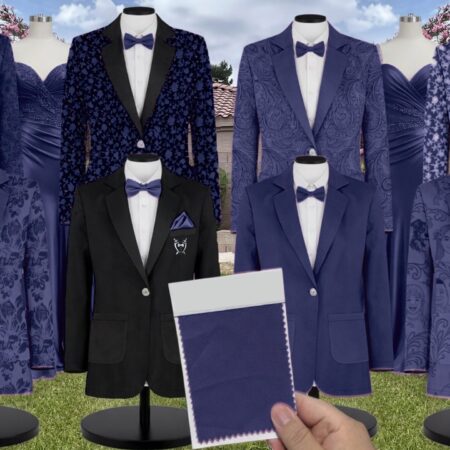 Cobalt Blue Paisley Suit and Tuxedo – Exact Color Match for Birdy Grey Bridesmaid Dresses