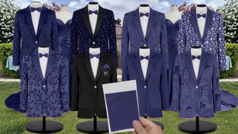 Cobalt Blue Paisley Suit and Tuxedo – Exact Color Match for Birdy Grey Bridesmaid Dresses