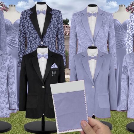 Cobalt Blue White Vines Suit and Tuxedo – Exact Color Match for Birdy Grey Bridesmaid Dresses