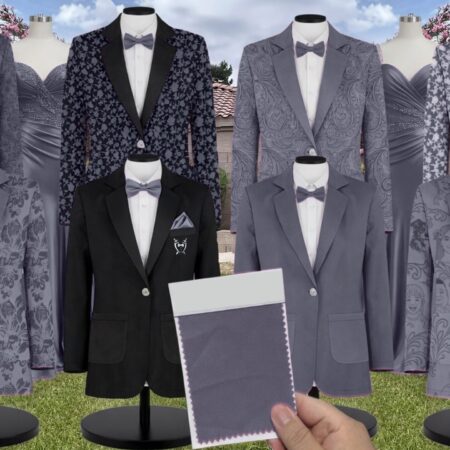 Dusk Blue Matte Satin Suit and Tuxedo – Exact Color Match for Birdy Grey Bridesmaid Dresses
