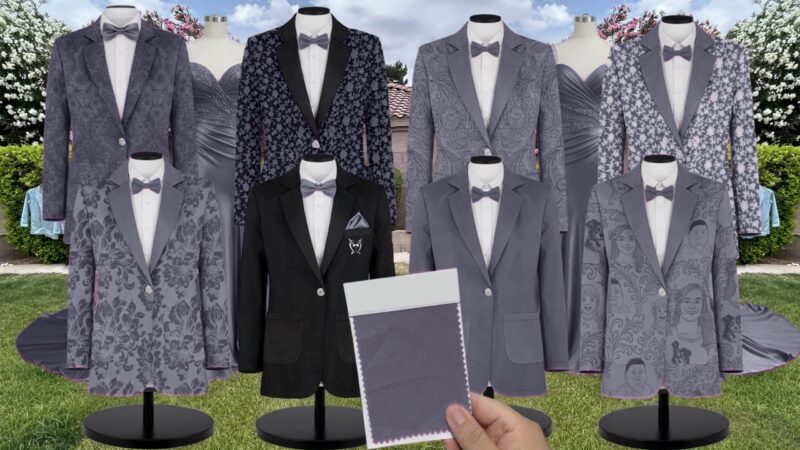Dusk Blue Matte Satin Suit and Tuxedo – Exact Color Match for Birdy Grey Bridesmaid Dresses