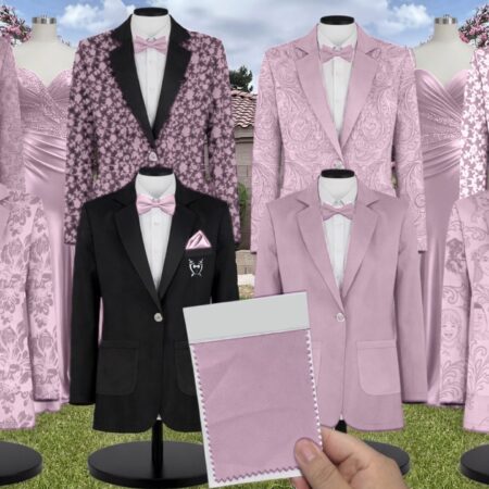 Lavender Matte Satin Suit and Tuxedo – Exact Color Match for Birdy Grey Bridesmaid Dresses