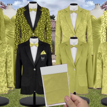 Matcha Chiffon Suit and Tuxedo – Exact Color Match for Birdy Grey Bridesmaid Dresses