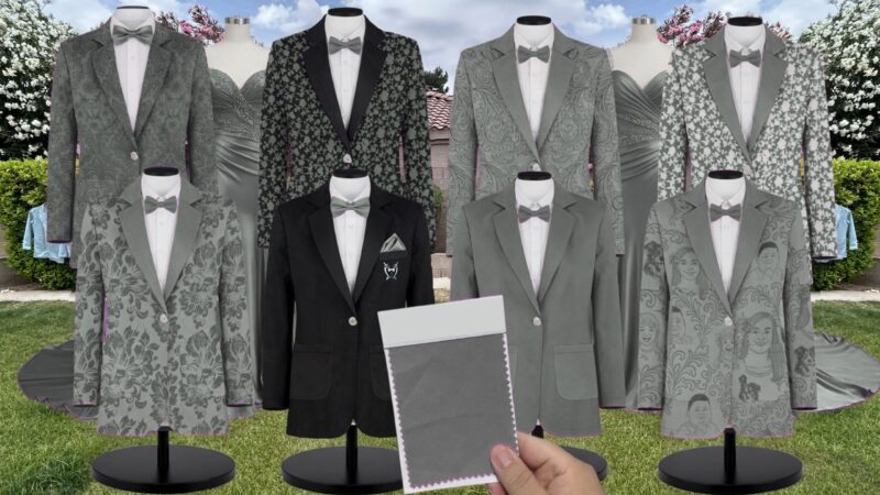 Mint Paisley Suit and Tuxedo – Exact Color Match for Birdy Grey Bridesmaid Dresses