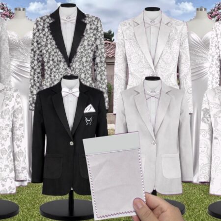 Mint White Vines Suit and Tuxedo – Exact Color Match for Birdy Grey Bridesmaid Dresses