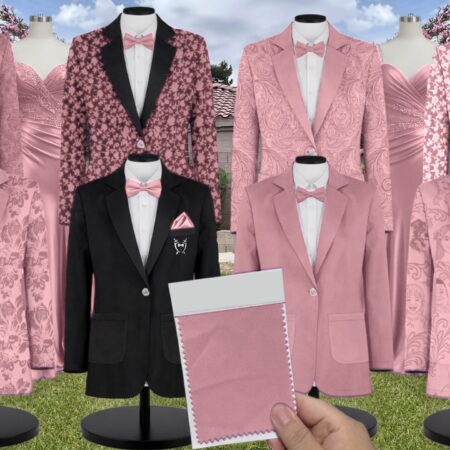 Mulberry Chiffon Suit and Tuxedo – Exact Color Match for Birdy Grey Bridesmaid Dresses