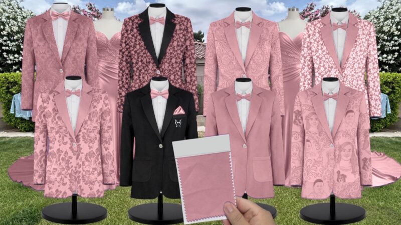 Mulberry Chiffon Suit and Tuxedo – Exact Color Match for Birdy Grey Bridesmaid Dresses