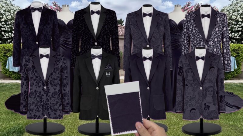 Navy Matte Satin Suit and Tuxedo – Exact Color Match for Birdy Grey Bridesmaid Dresses