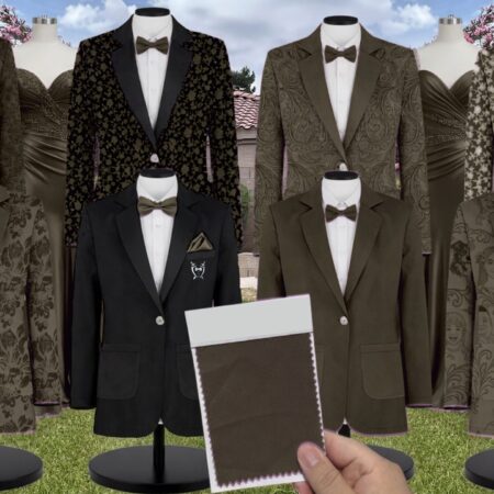 Olive Velvet Suit and Tuxedo – Exact Color Match for Birdy Grey Bridesmaid Dresses