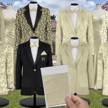 Pale Pistachio Chiffon Suit and Tuxedo – Exact Color Match for Birdy Grey Bridesmaid Dresses