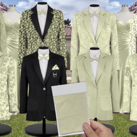 Pale Pistachio Matte Satin Suit and Tuxedo – Exact Color Match for Birdy Grey Bridesmaid Dresses