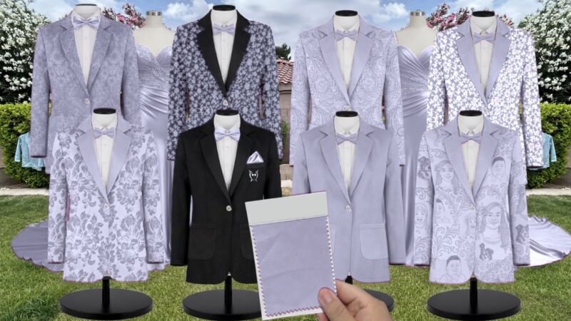 Periwinkle Blue Matte Satin Suit and Tuxedo – Exact Color Match for Birdy Grey Bridesmaid Dresses