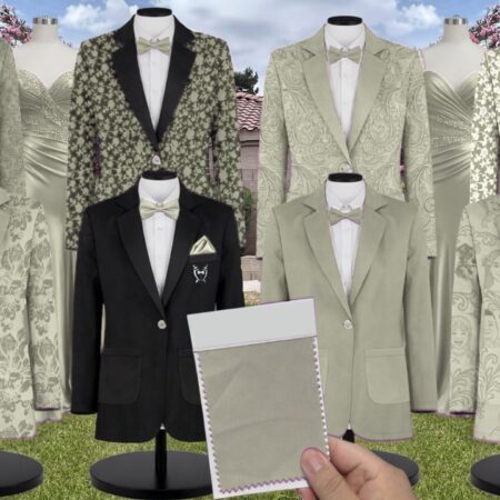 Sage Le Fleur Chiffon Suit and Tuxedo – Exact Color Match for Birdy Grey Bridesmaid Dresses