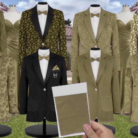 Sunflower Shrubbery Suit and Tuxedo – Exact Color Match for Birdy Grey Bridesmaid Dresses