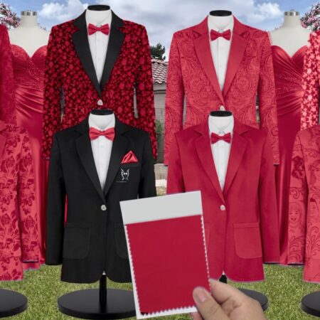 Apple Charmeuse Suit and Tuxedo – Exact Color Match for David's Bridal Bridesmaid Dresses