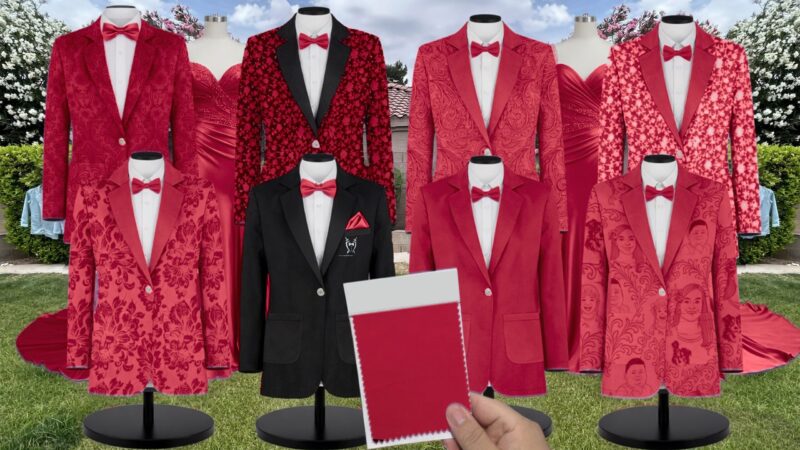 Apple Charmeuse Suit and Tuxedo – Exact Color Match for David's Bridal Bridesmaid Dresses