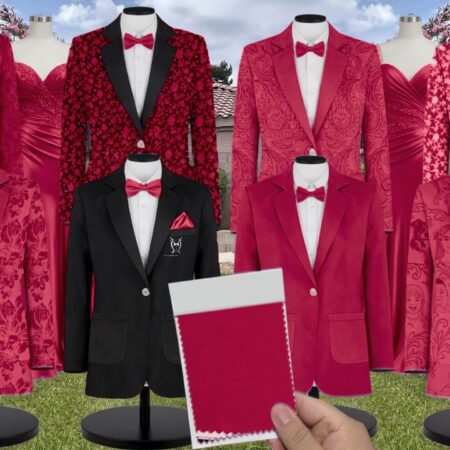 Apple Mesh Suit and Tuxedo - Exact Color Match for David's Bridal Bridesmaid Dresses