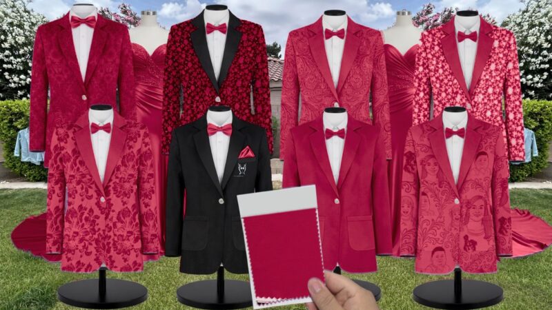 Apple Mesh Suit and Tuxedo - Exact Color Match for David's Bridal Bridesmaid Dresses