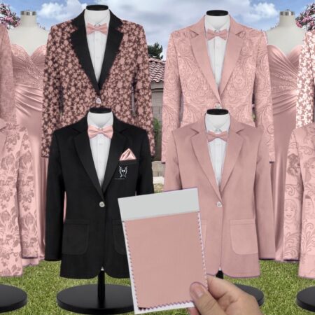 Ballet Chiffon Suit and Tuxedo - Exact Color Match for David's Bridal Bridesmaid Dresses