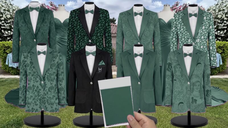 Juniper Charmeuse Suit and Tuxedo - Exact Color Match for David's Bridal Bridesmaid Dresses