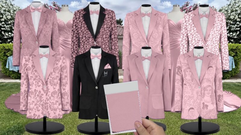 Quartz Mesh Suit and Tuxedo - Exact Color Match for David's Bridal Bridesmaid Dresses