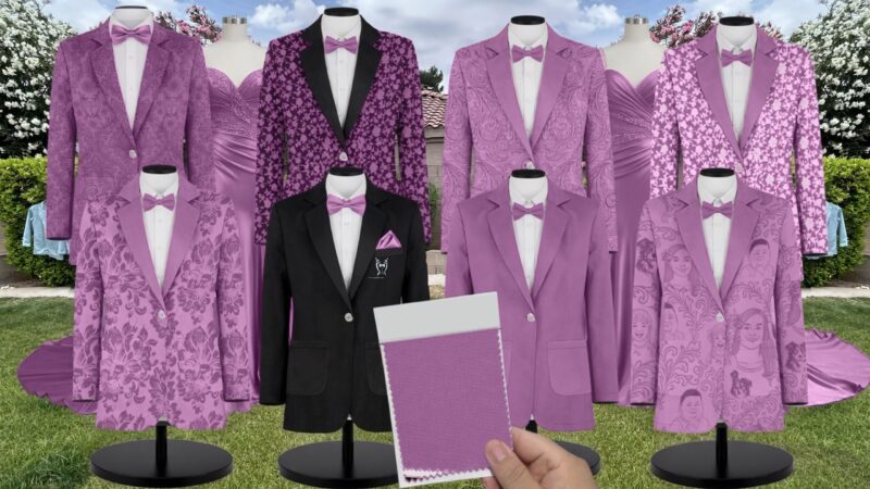 Wisteria Mesh Suit and Tuxedo - Exact Color Match for David's Bridal Bridesmaid Dresses
