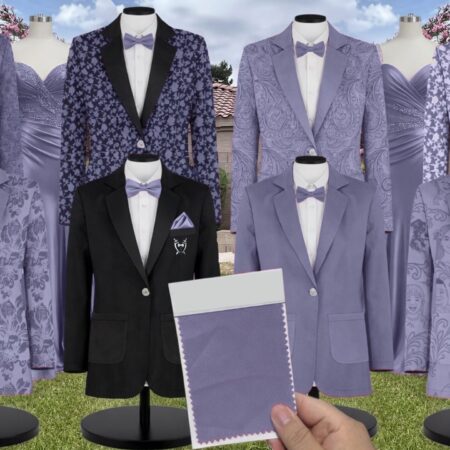 French Blue Lux Charmeuse Suit and Tuxedo – Exact Color Match for Dessy Bridesmaid Dresses