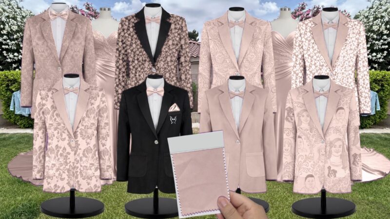 Toasted Sugar Lux Charmeuse Suit and Tuxedo – Exact Color Match for Dessy Bridesmaid Dresses