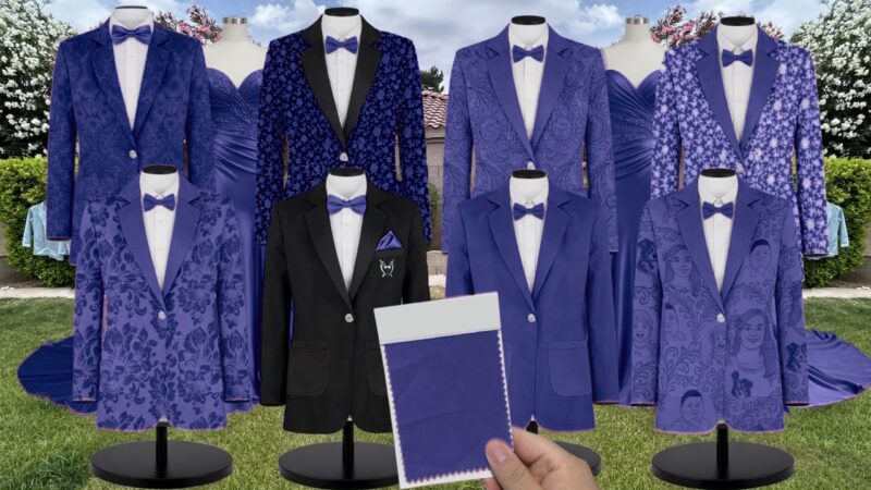 Cobalt Blue Crepe Suit and Tuxedo – Exact Color Match for Dessy Bridesmaid Dresses
